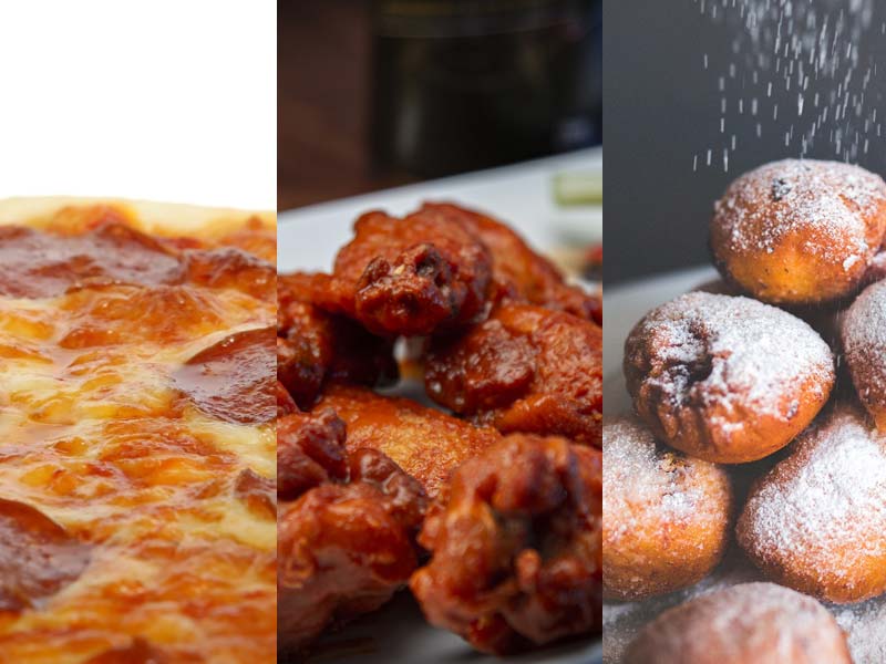 Family Special with pizza, wings and zeppolis at Kingsland OPS Pizza 