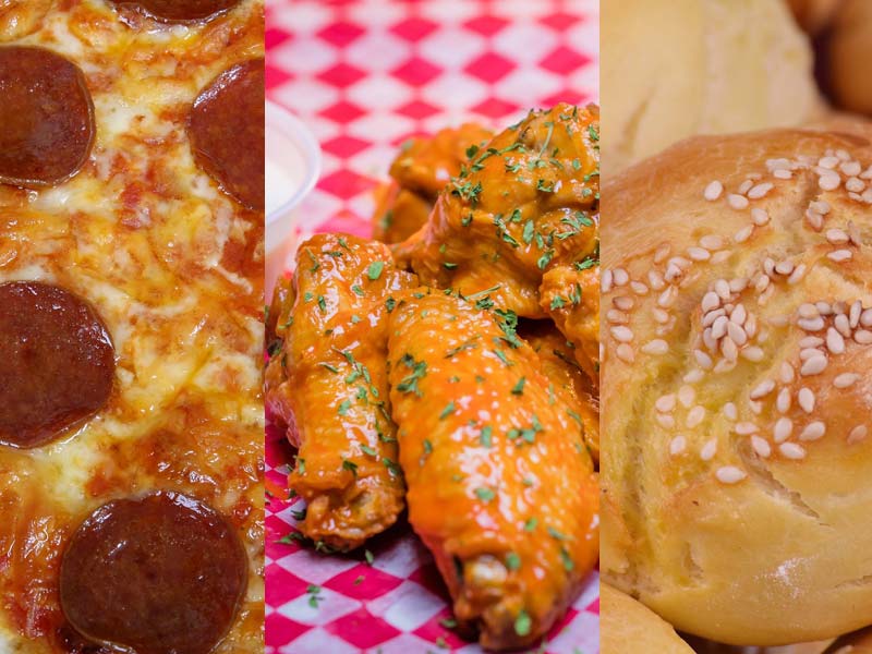 Family Special with pizza, wings and garlic knots at Kingsland OPS Pizza